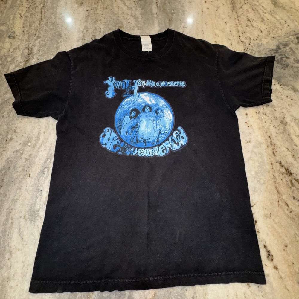 VTG Y2K Jimi Hemdrix Experience Graphic Tee T Shirt Blue Psych 2004 Sz Large